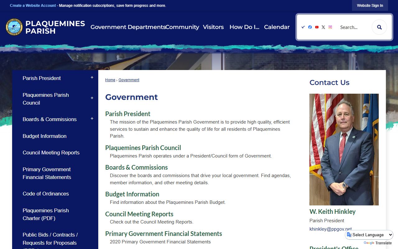 Plaquemines Parish Clerk of Court government context