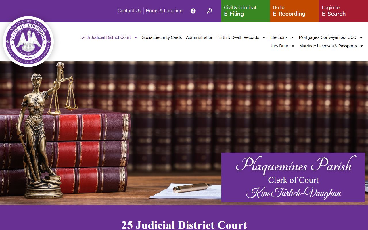 Plaquemines Parish court records District Court overview